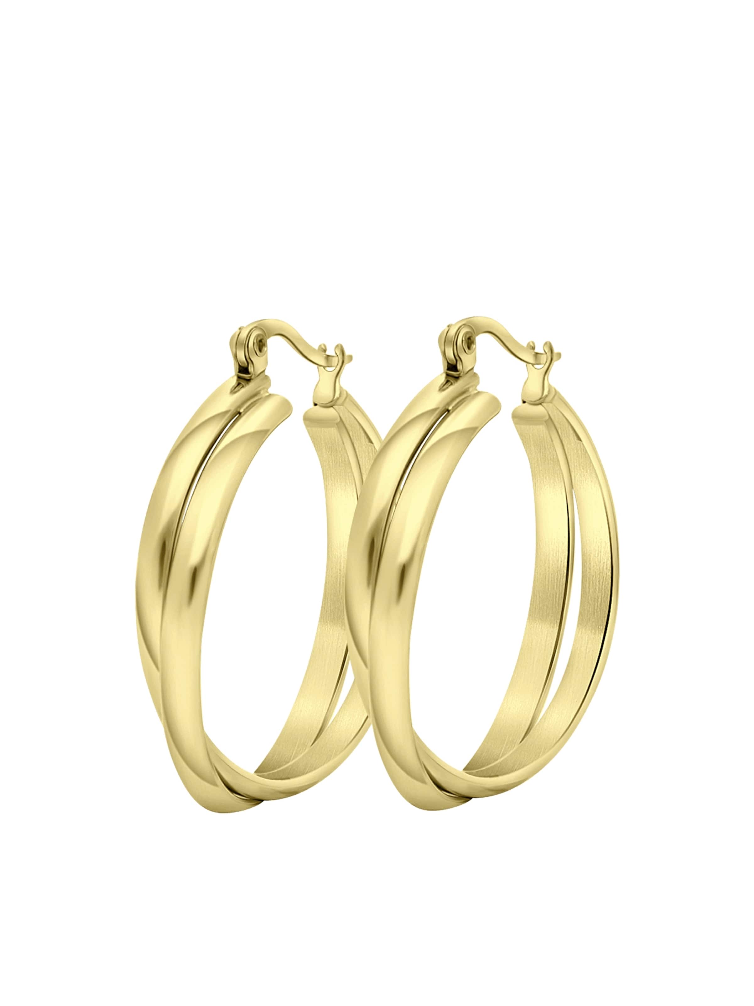 Lucardi Earrings in Gold: front