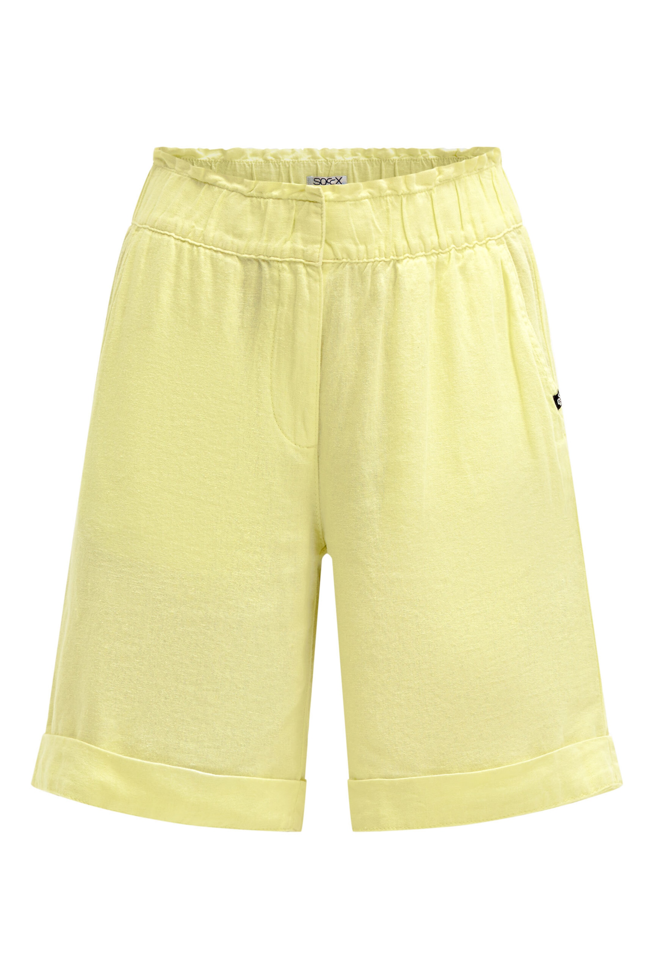 Soccx Regular Shorts aus Leinen-Mix in Gelb: Vorderseite