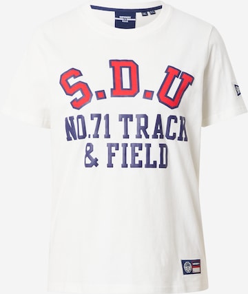 T-shirt 'Collegiate Athletic Union' Superdry en blanc : devant