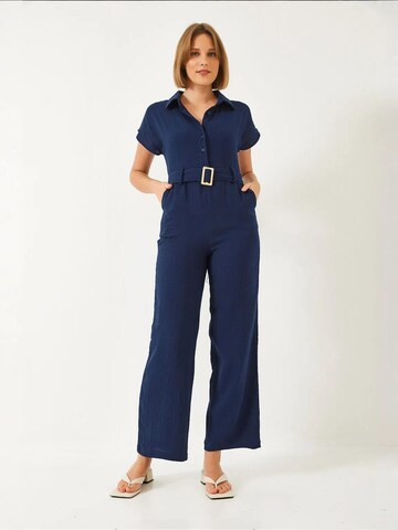 Bianco Lucci Jumpsuit in Blauw: voorkant