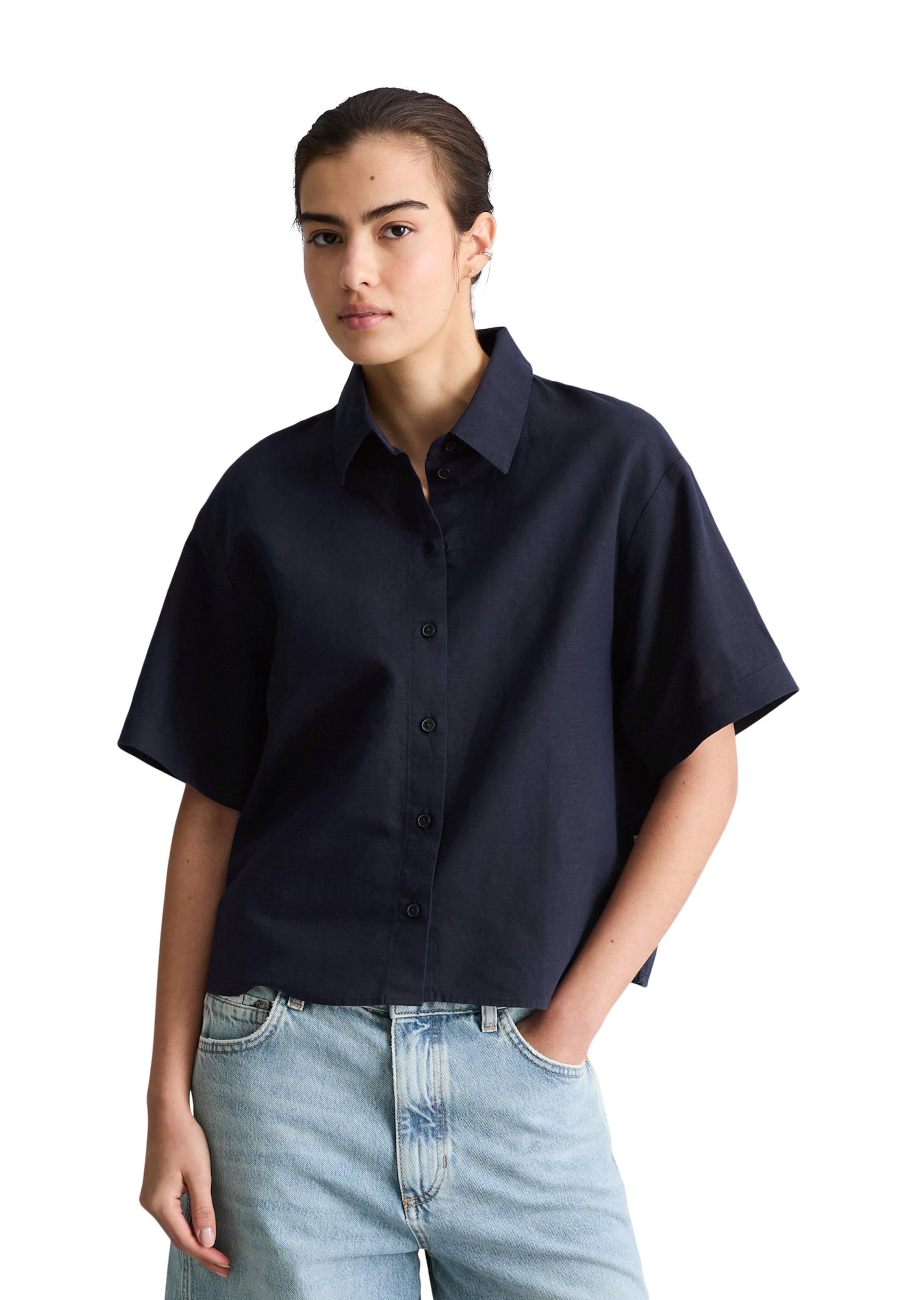 Marc O'Polo DENIM Bluse in Blau: Vorderseite