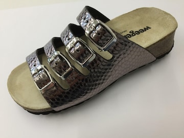 Weeger Sandale 'Keilpantolette 11460-55' in Silber: Vorderseite