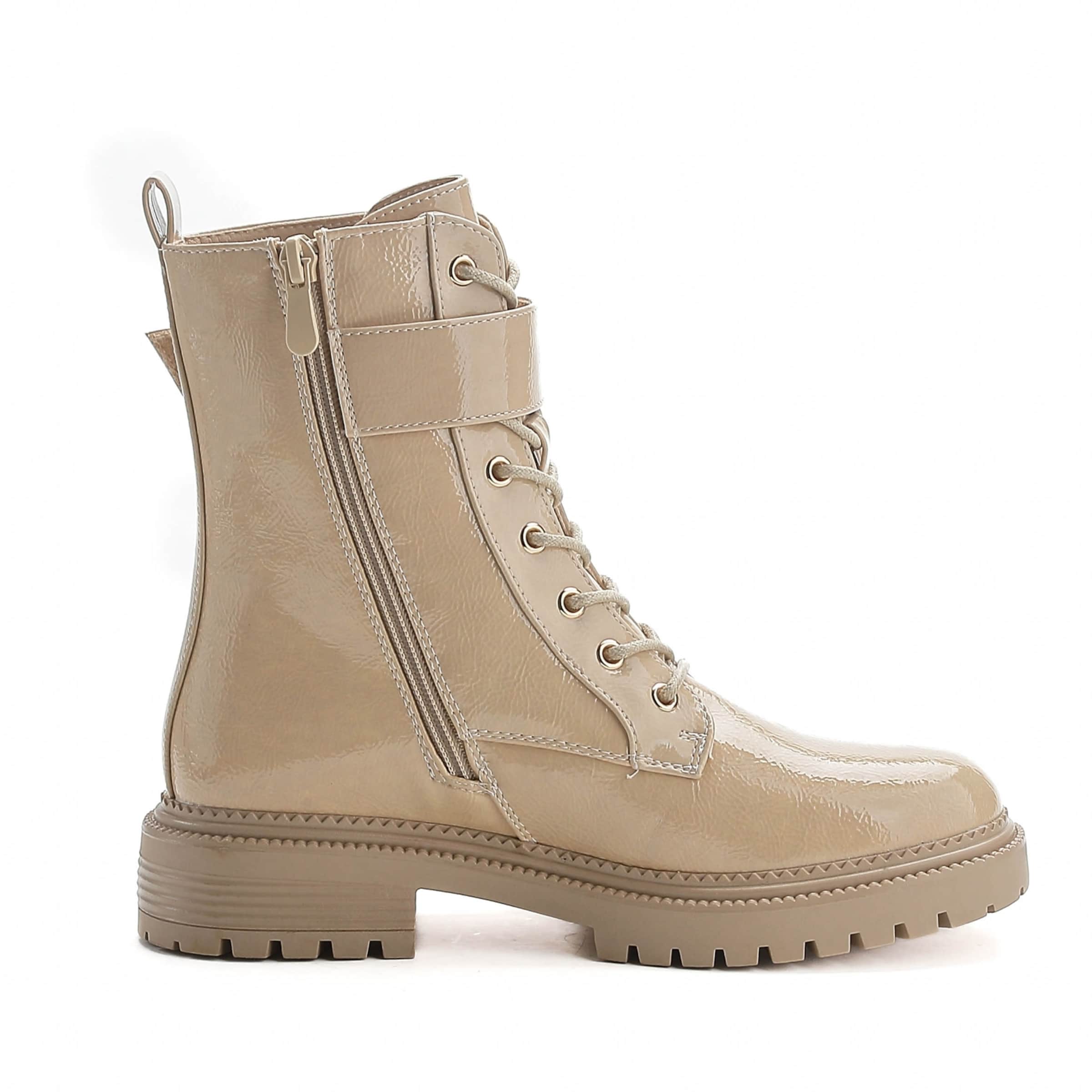 Bottines à lacets Elara en beige