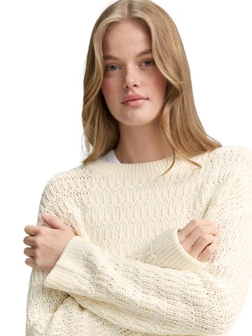 TOM TAILOR DENIM Sweater in White