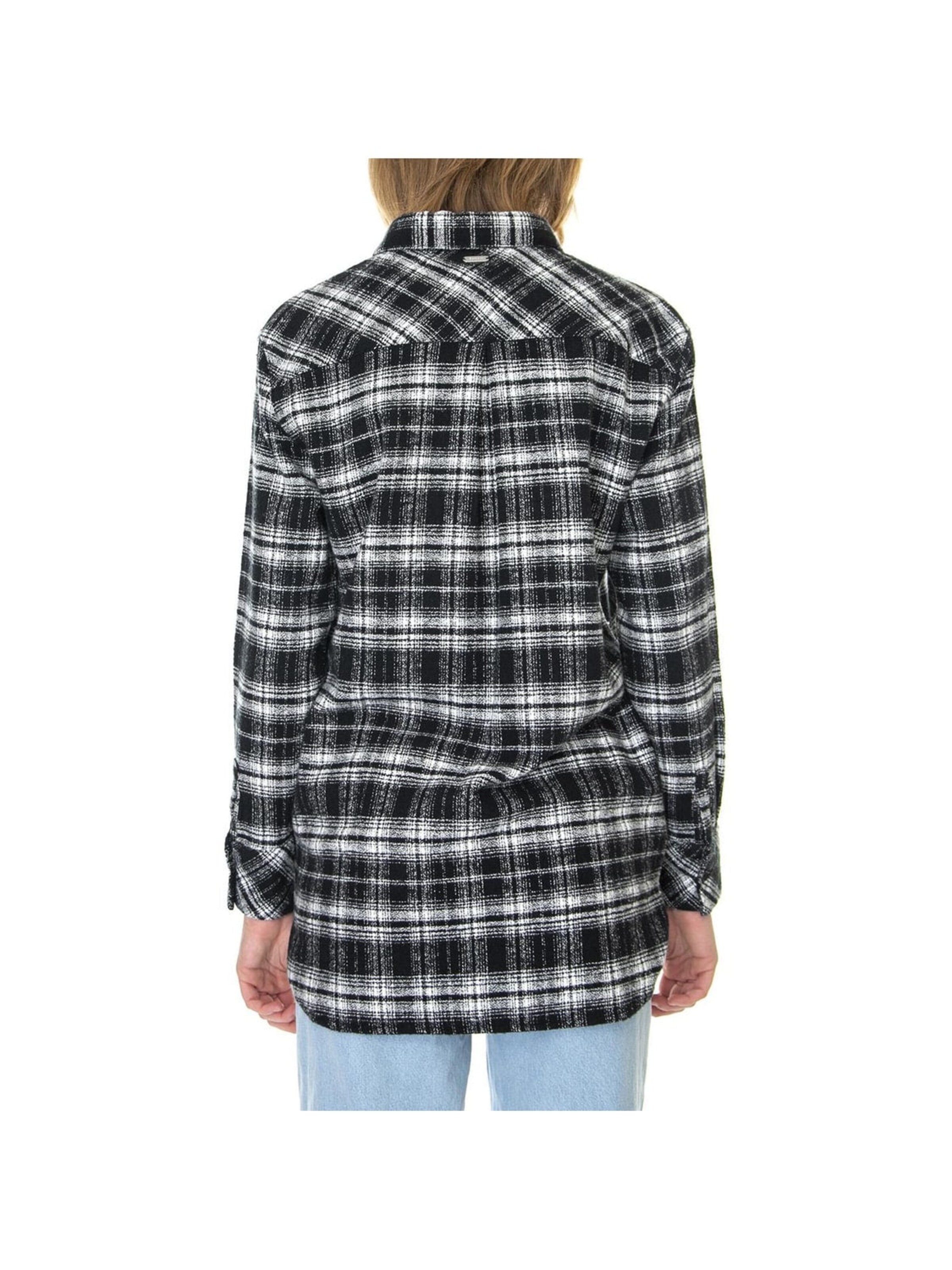 Barbour Blouse 'W' Thora Shirt Mono Check' in Zwart