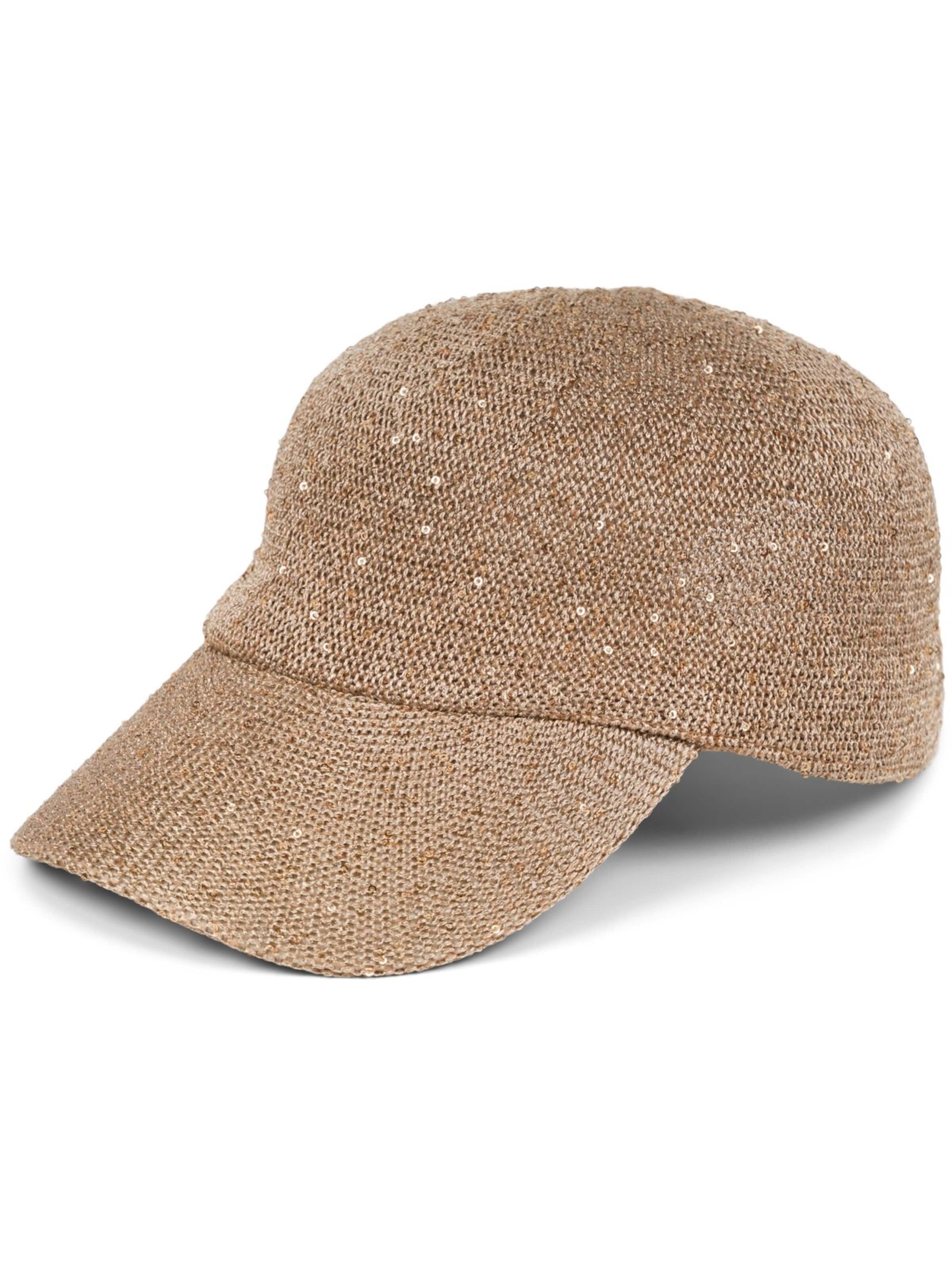 styleBREAKER Cap 'Gewebtes Baseball Cap Pailletten' in Brown: front