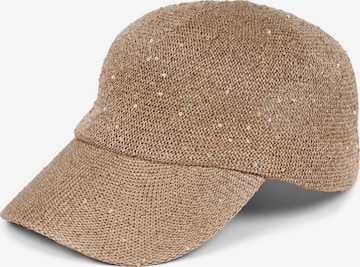 styleBREAKER Cap 'Gewebtes Baseball Cap Pailletten' in Brown: front