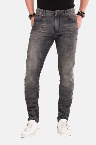 CIPO & BAXX Slimfit Jeans in Grijs: voorkant