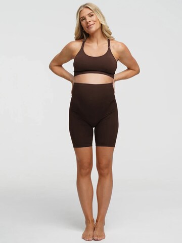 cfab (formerly creamy fabrics) Skinny Hose 'Seamless Umstandsshorts mit hohem Bund'‌‌‌‌‌‌‌ in Braun