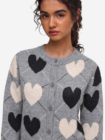 ONLY Gebreid vest 'Onlritu Ls O-Neck Jaq Cardigan Knt 15384843' in Grijs