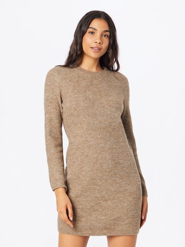 PIECES Knitted dress 'Ellen' in Brown: front