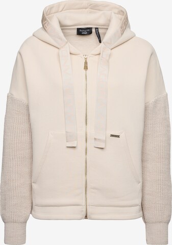 Decay Zip-Up Hoodie in Beige: front