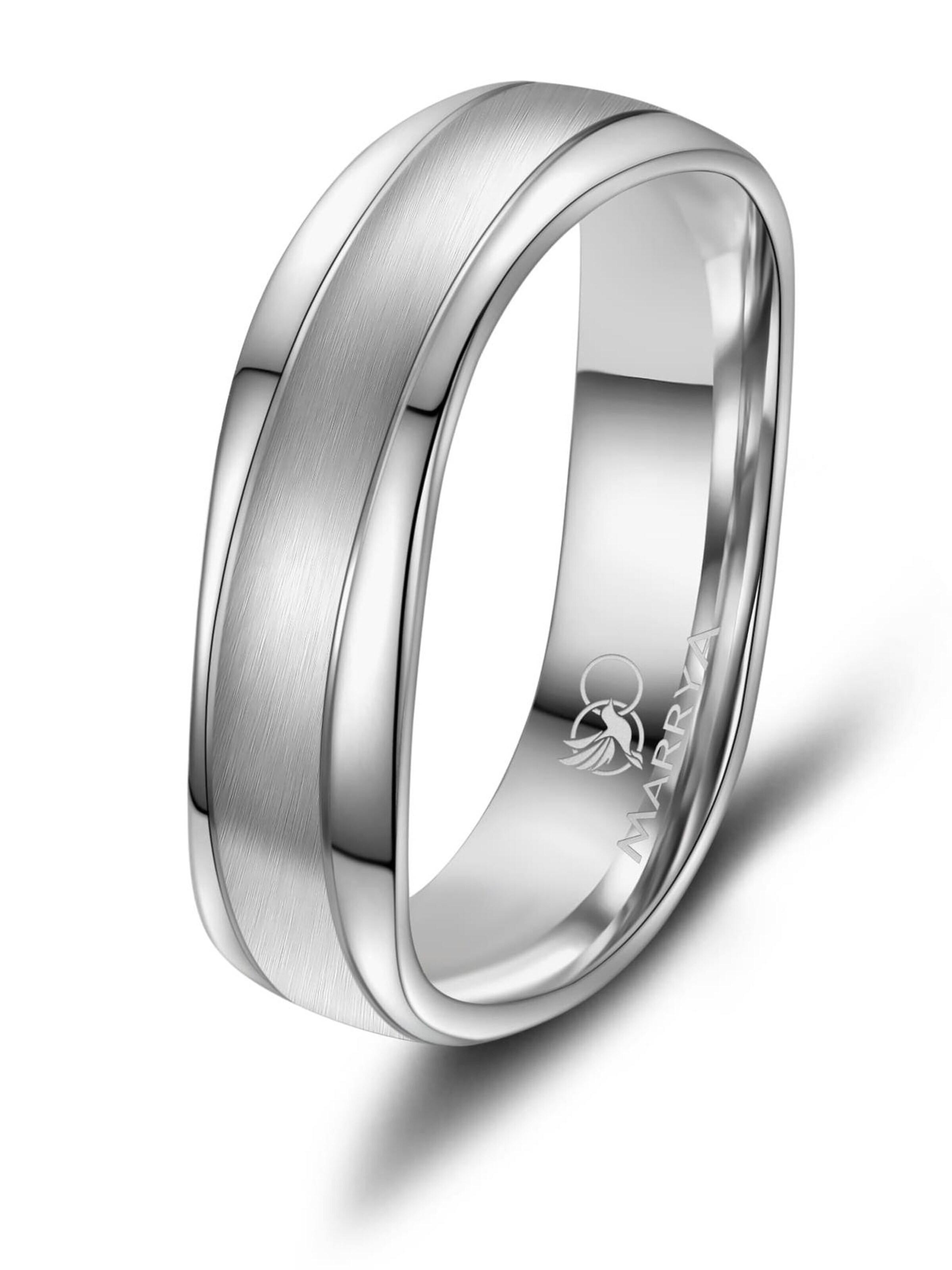 MARRYA Ring 'MARRYA ES-18 Ehering aus Edelstahl - Silberfarben' in Silver