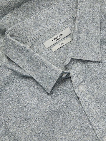 mėlyna JACK & JONES Priglundantis modelis Marškiniai 'SUMMER'