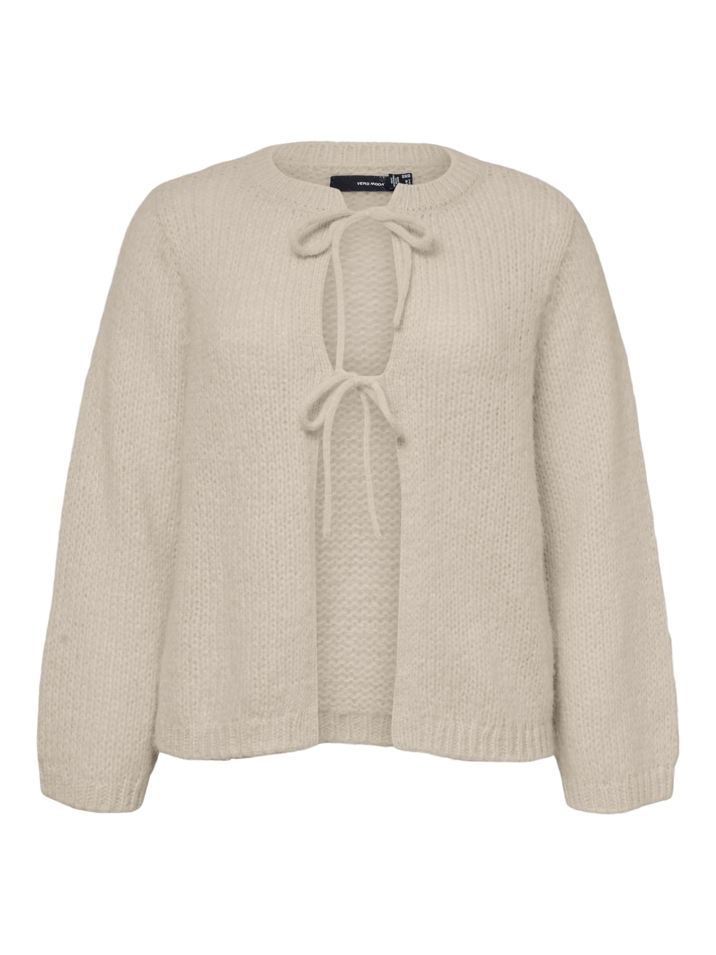 Vero Moda Curve Strickjacke 'VMCVision' in Beige: Vorderseite