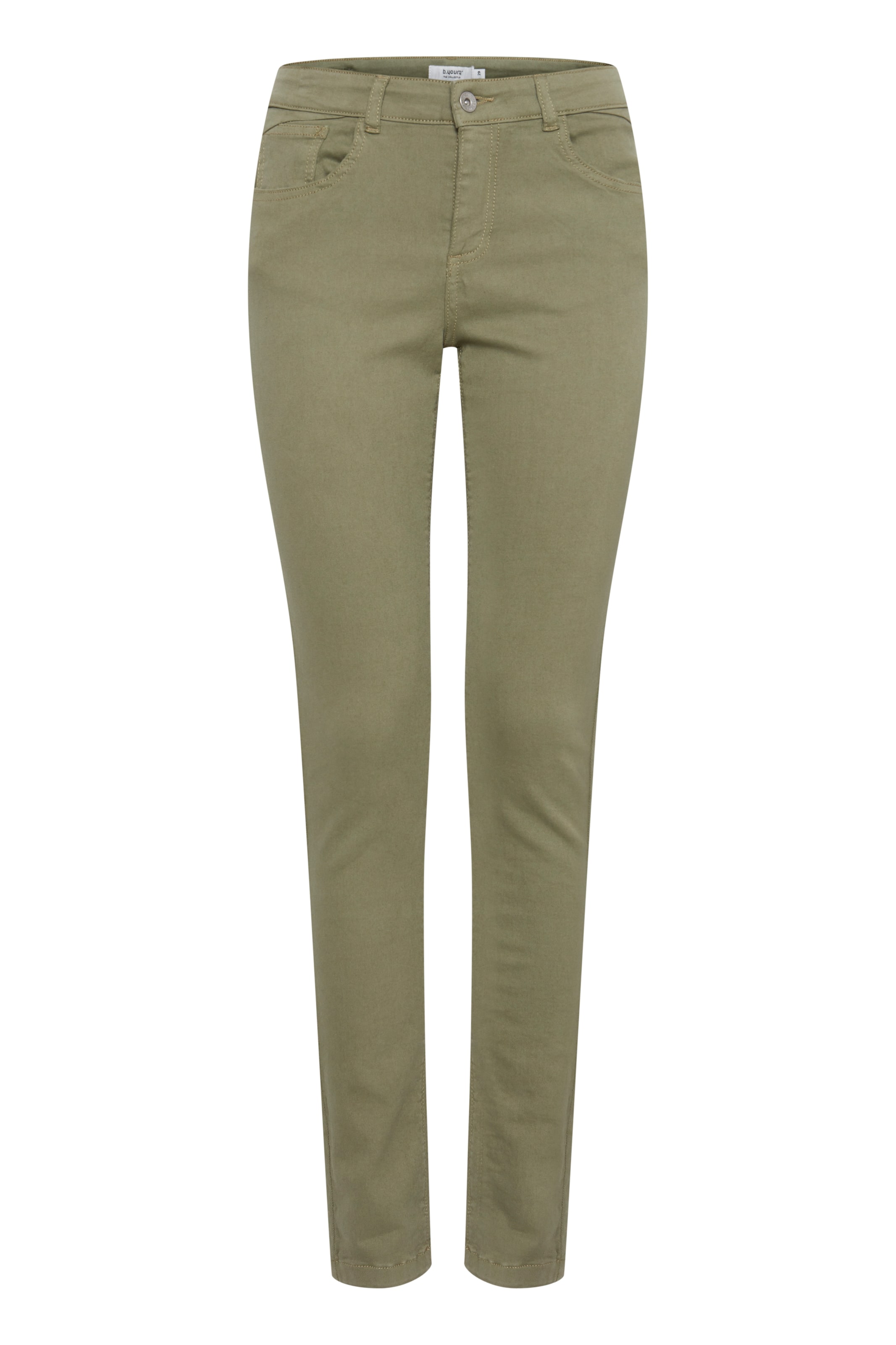 Coupe slim Pantalon chino 'Danta' b.young en vert : devant