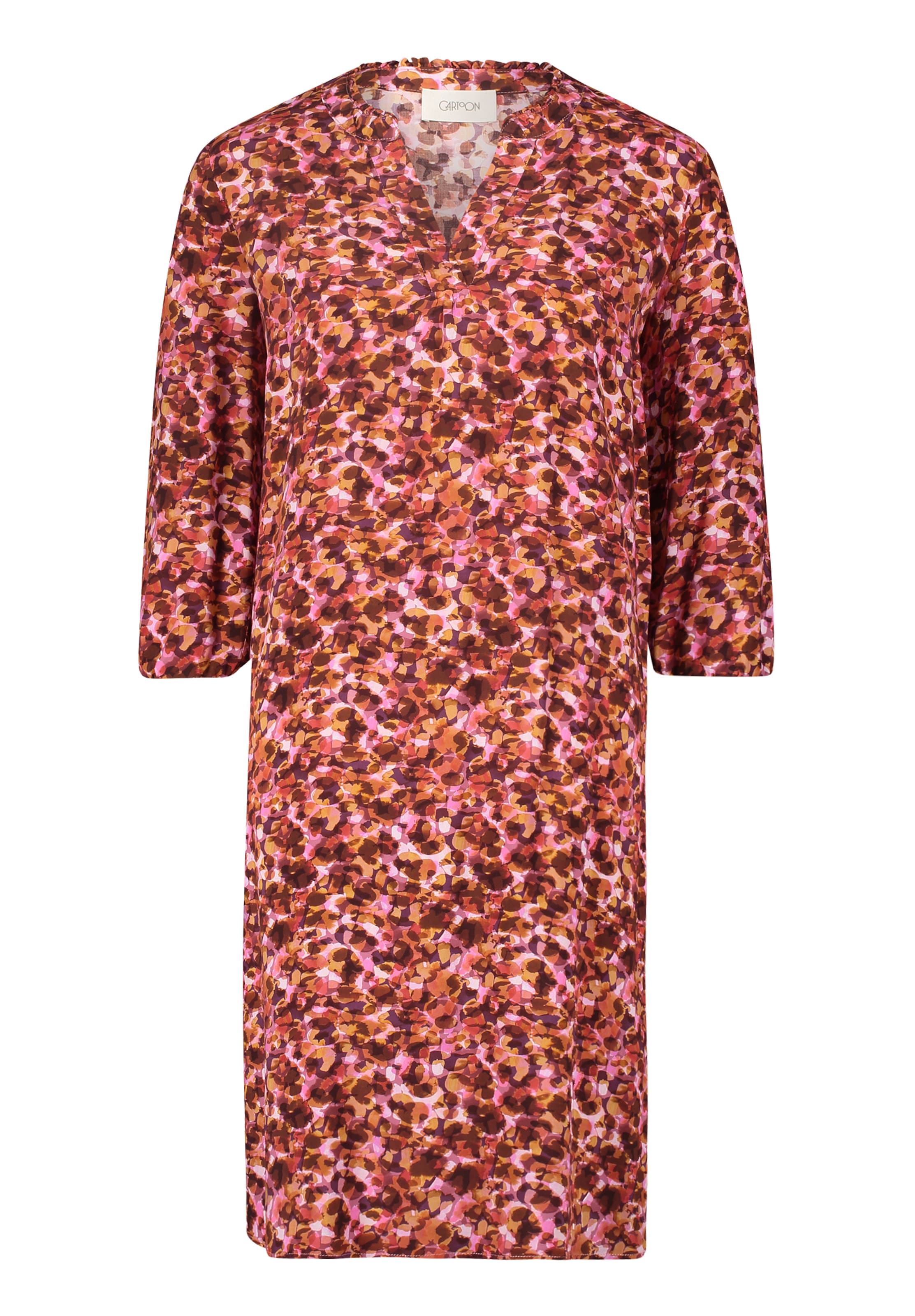 Cartoon Shirt Dress in Pink: front
