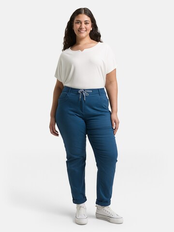 Coupe slim Pantalon TOM TAILOR en bleu