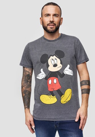 Recovered Shirt 'Disney Mickey Mouse Deciding' in Grijs: voorkant