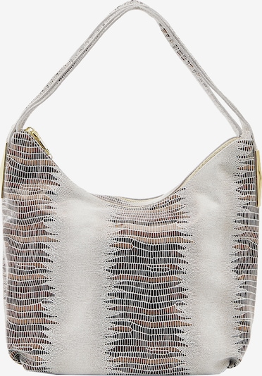 Rankinė ant peties iš faina, spalva – pilka / rusvai pilka / juoda, Prekių apžvalga