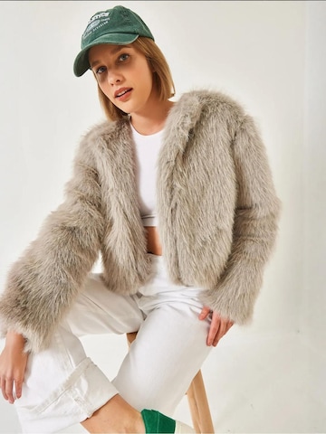 Veste mi-saison 'Kunstpelzmäntel' Bianco Lucci en gris