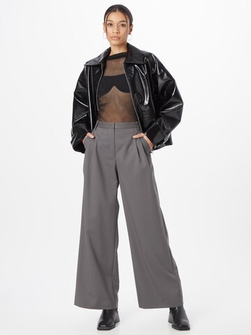 Designers Remix Wide leg Pleat-Front Pants 'Jolene' in Grey