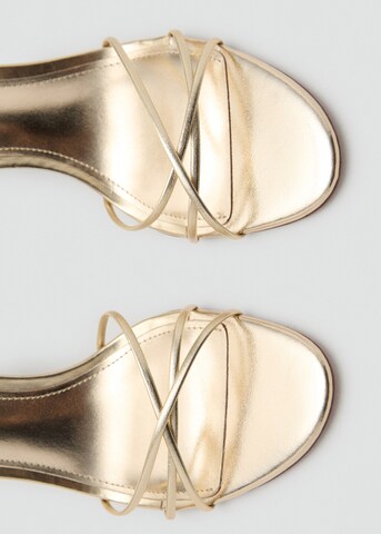 MANGO Strap Sandals 'Zazos1' in Gold