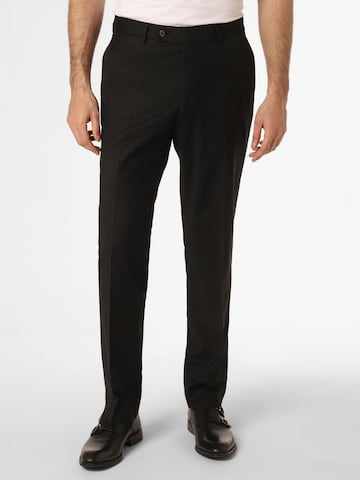 Regular Pantalon à plis HECHTER PARIS en noir : devant