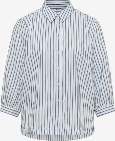 CECIL Bluse in L in rauchblau / hellblau / weiß, Produktansicht
