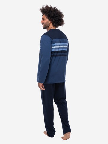 Ammann Long Pajamas 'Cotton' in Blue