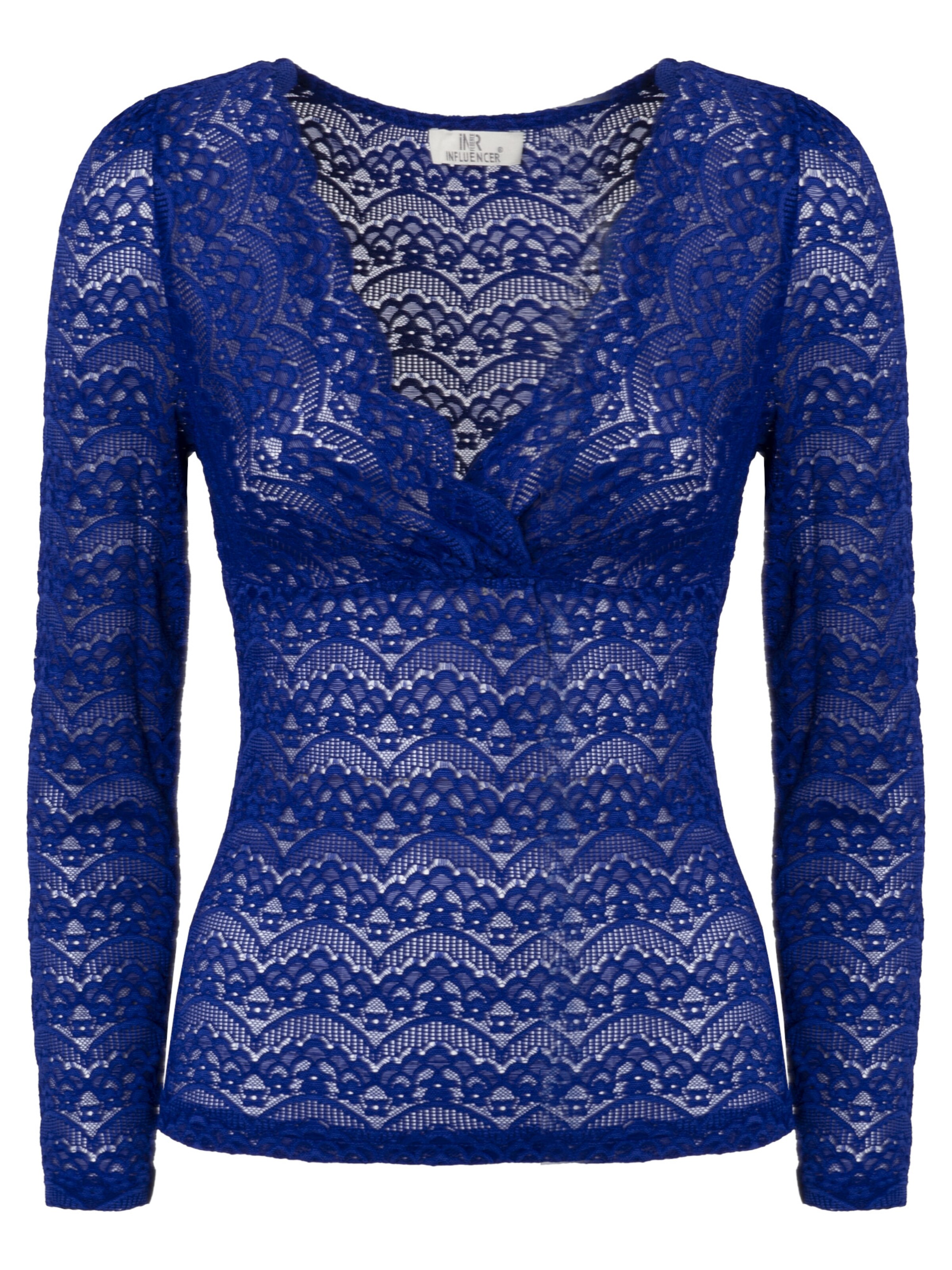 Influencer Blouse in Blauw: voorkant