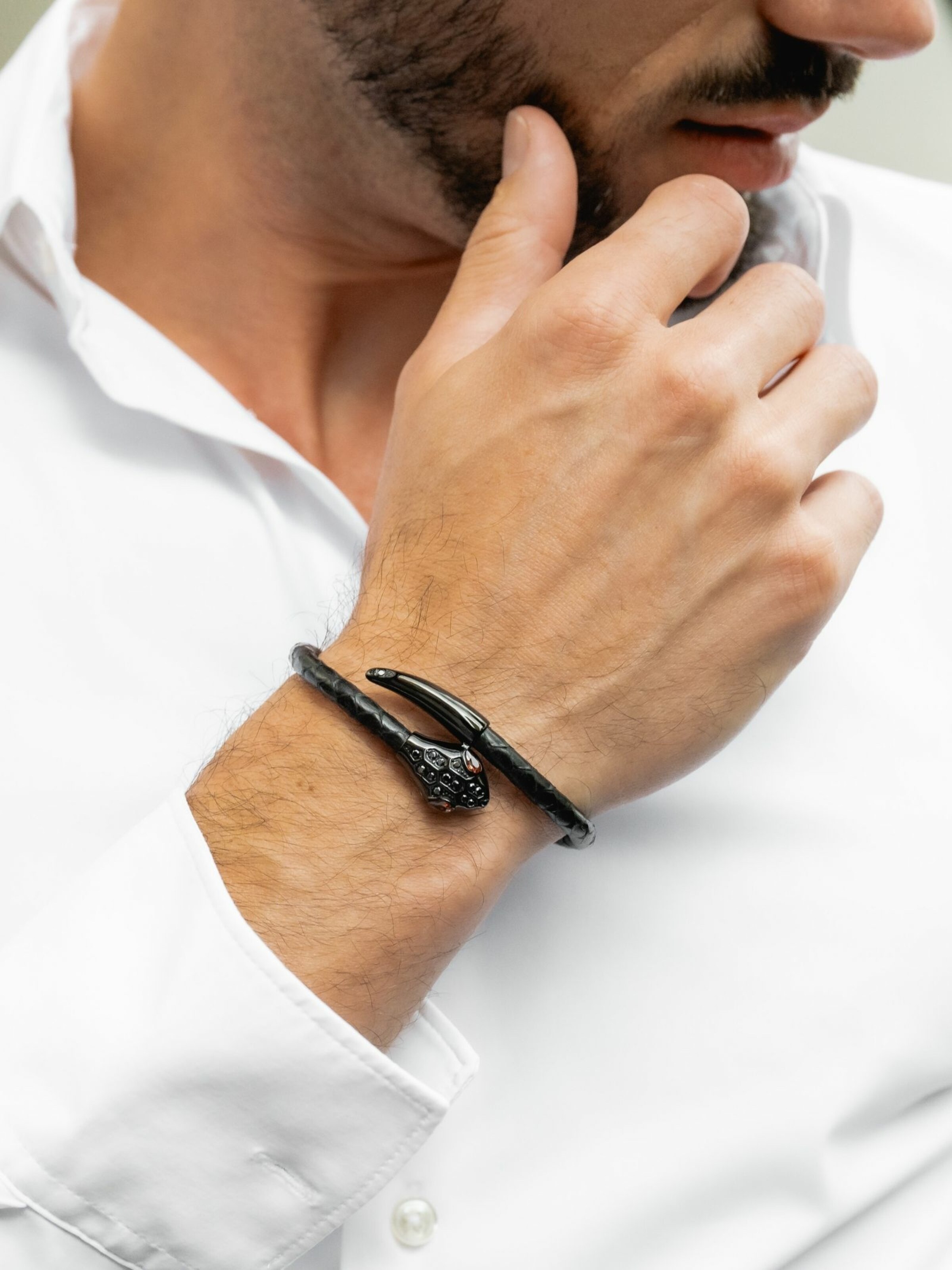 Bracelet 'Snake Head' GT Collection en noir