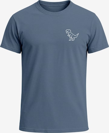 Neverless Shirt 'Polygon T-Rex' in Blue: front