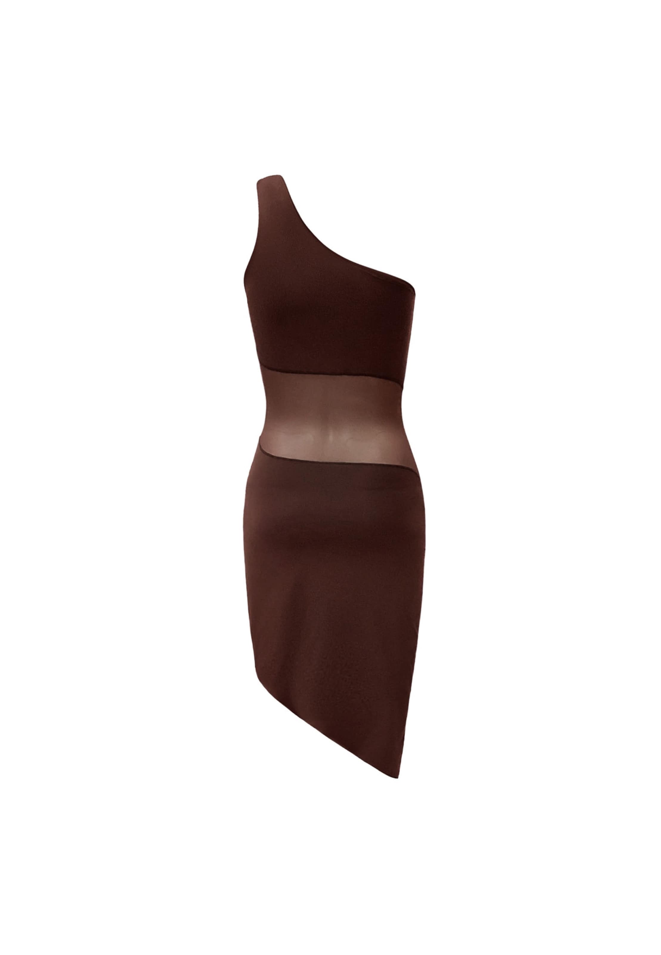 OW Collection Coctailkjole 'Curve' i brun