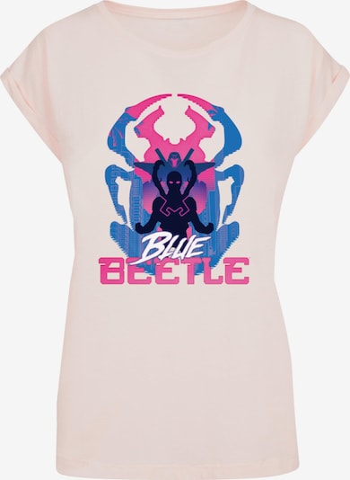 ABSOLUTE CULT T-shirt 'Ladies Blue Beetle - Posing' en bleu / rose / rose / noir, Vue avec produit