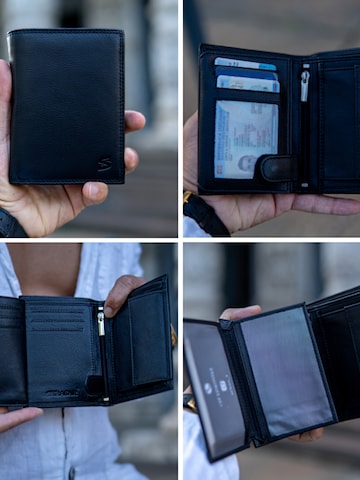 SERASAR Portemonnaie 'Geldbörse "Manager"' in Schwarz