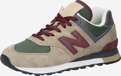 new balance Låg sneaker '574' i stone / mörkgrön / burgunder / vit, Produktvy