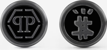 Boutons de manchette 'Hexagon' Philipp Plein Jewellery en argent : devant