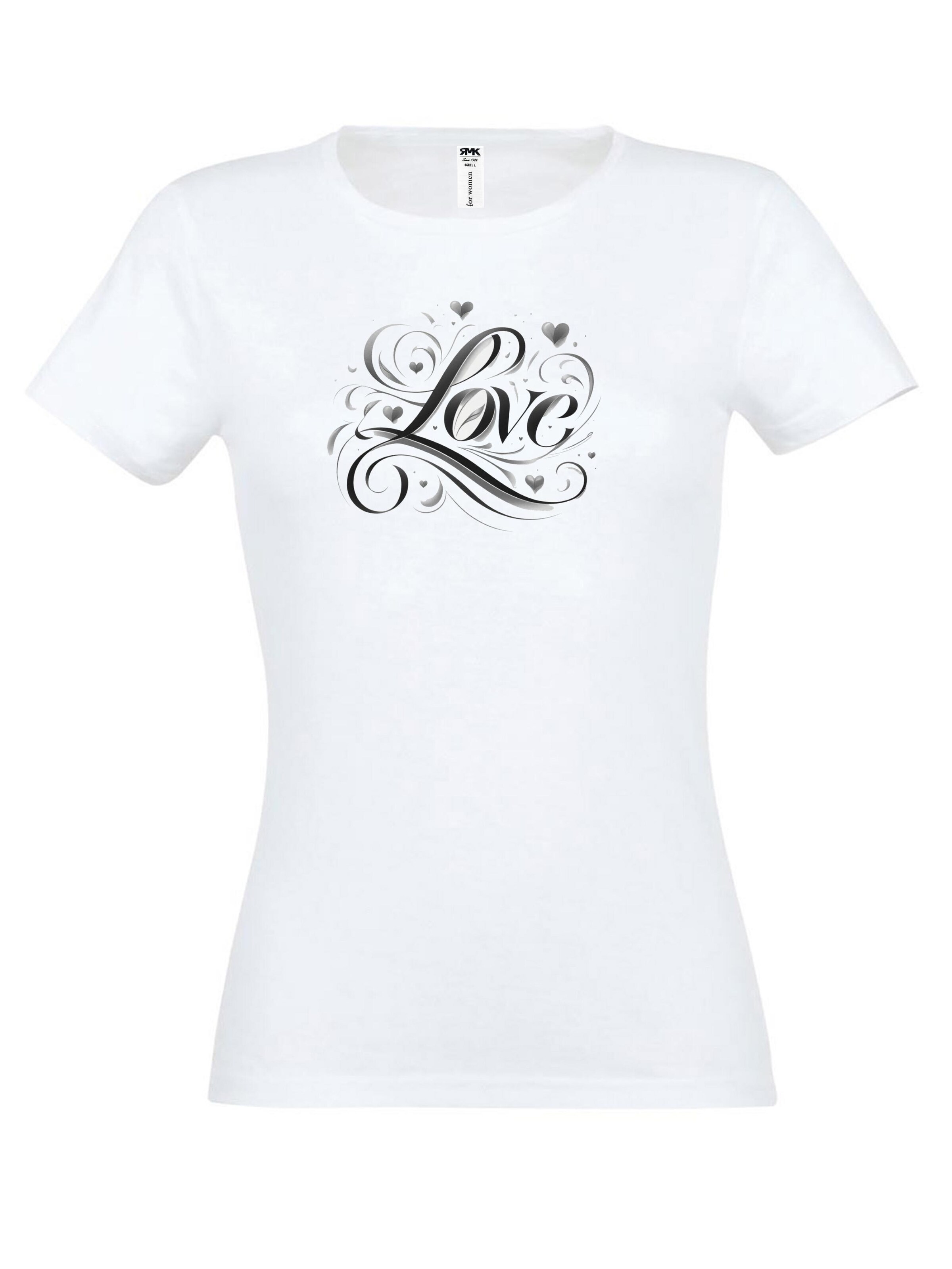 RMK Shirt '“Love Liebe Happy”'‌‌‌‌‌‌‌‌‌ in Weiß: Vorderseite