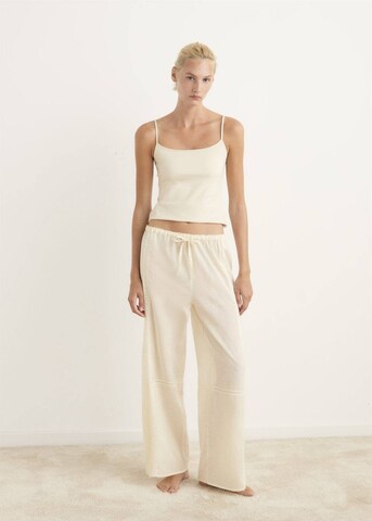MANGO Pajama Pants 'Tere' in Beige