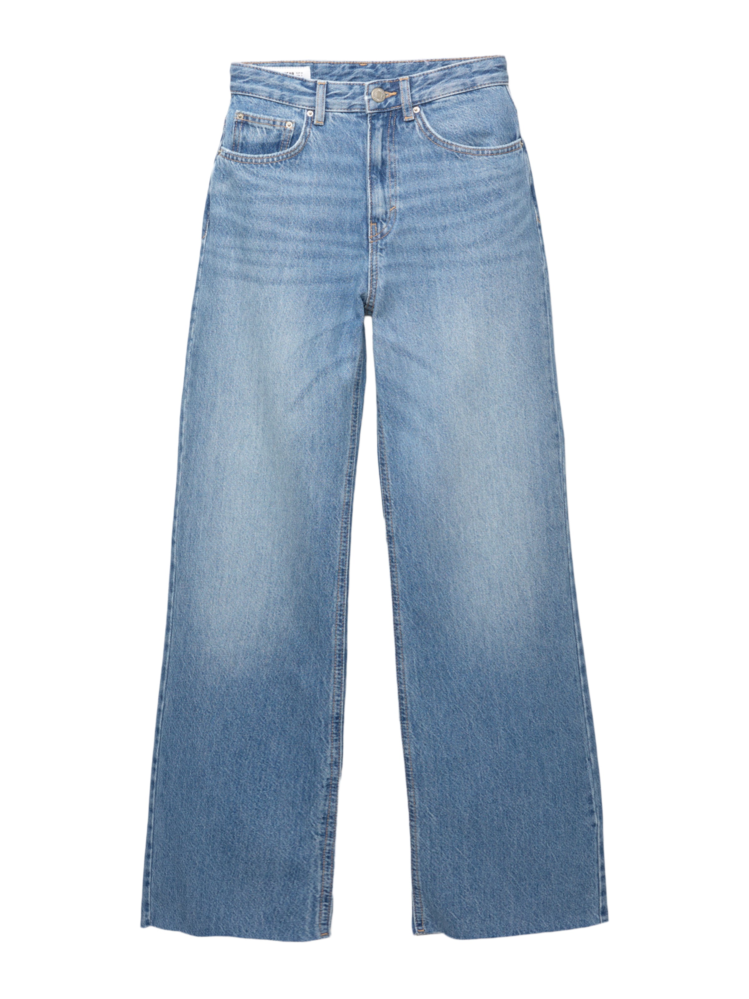 Pull&amp;Bear Широка кройка Дънки в синьо: отпред