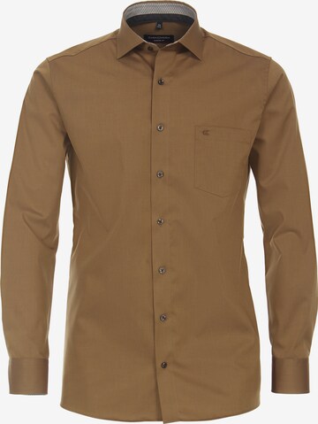 CASAMODA Slim fit Business Shirt in Brown: front