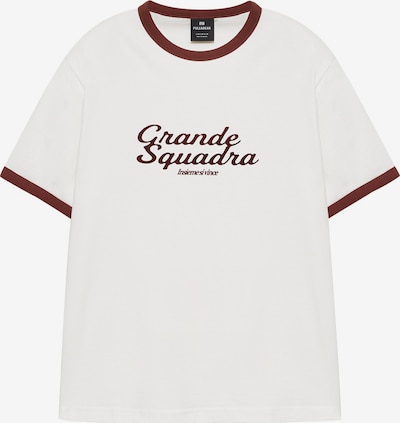 Pull&Bear Paita 'GRANDE SQUADRA' koossa XS värissä viininpunainen / luonnonvalkoinen, Tuotenäkymä