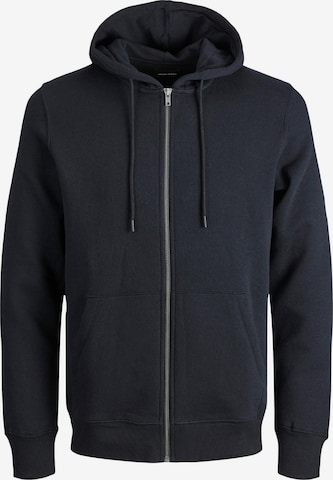 JACK & JONES Zip-Up Hoodie 'Star' in Black: front