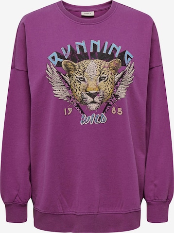 Sweat-shirt 'LUCINDA' ONLY en violet : devant