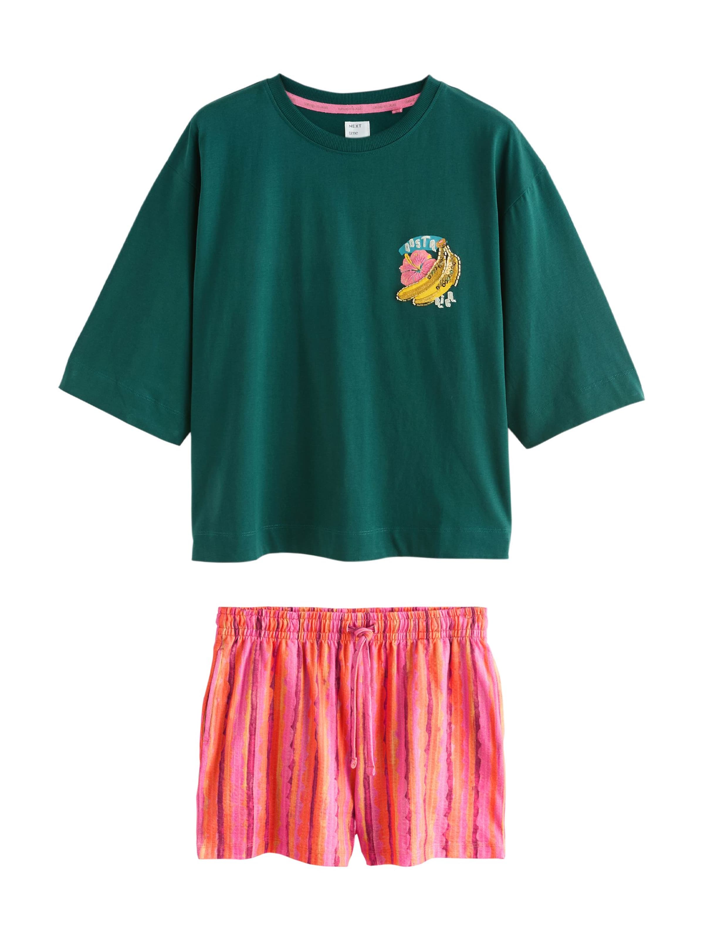 žalia Next Pižama su šortais: priekis
