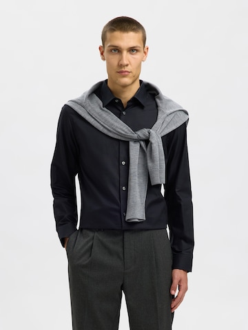 SELECTED Slim fit Button Up Shirt 'SLHCLARK' in Black