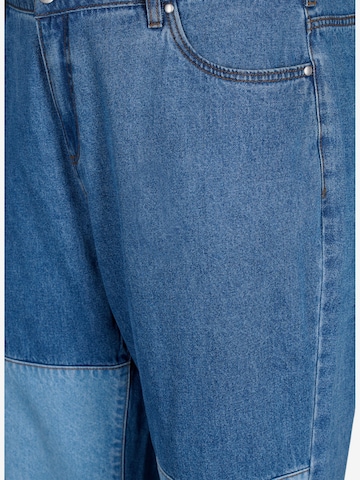 Zizzi Tapered Jeans 'Mille' in Blauw