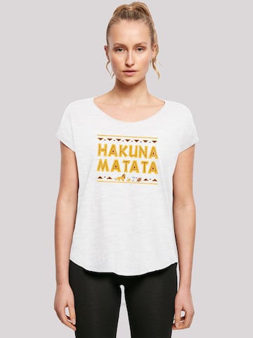 F4NT4STIC Shirt 'Disney König der Löwen Hakuna Matata' in Wit: voorkant