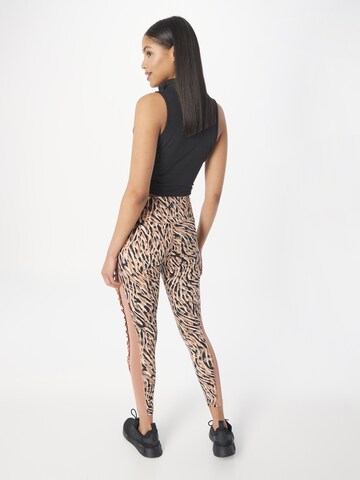 ADIDAS PERFORMANCE Skinny Workout Pants 'Studio Clash Print' in Pink